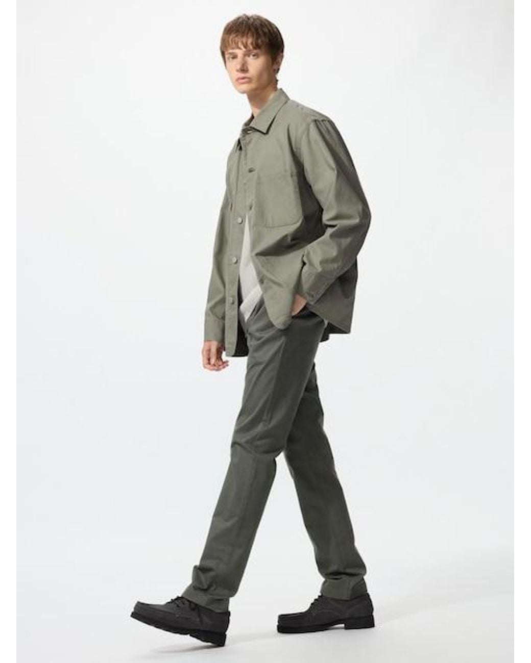 Uniqlo White Slim Chino Trousers for men