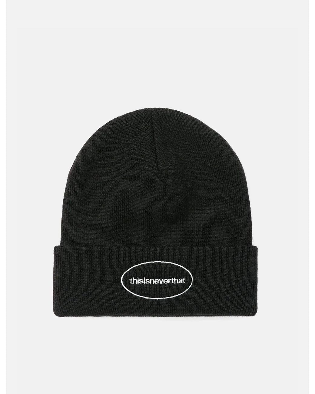 Thisisneverthat Black E/T-Logo Beanie for men