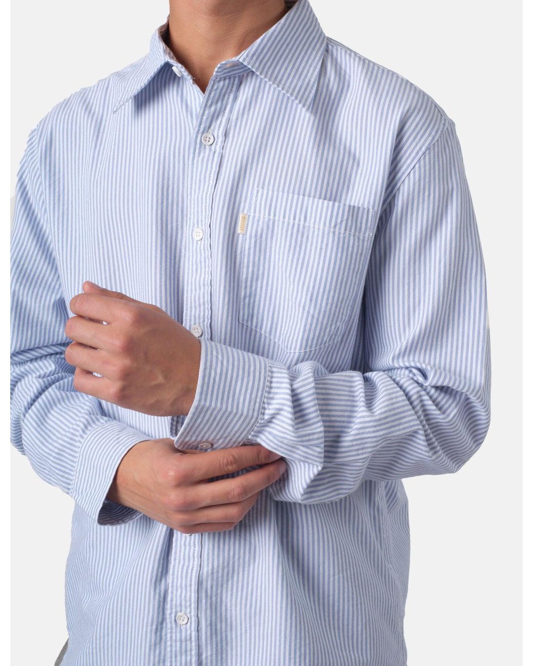 BHODE Blue Box Oxford Shirt for men