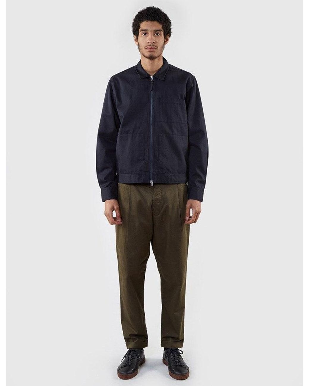 Universal Works Blue Zip Uniform Jacket for men