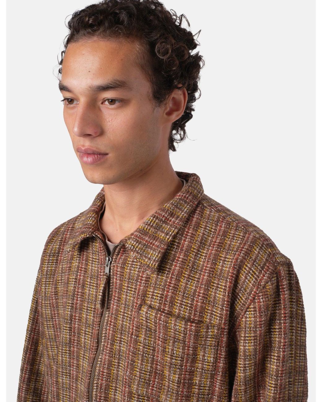 BHODE Brown Zip Shirt (Slubby) for men