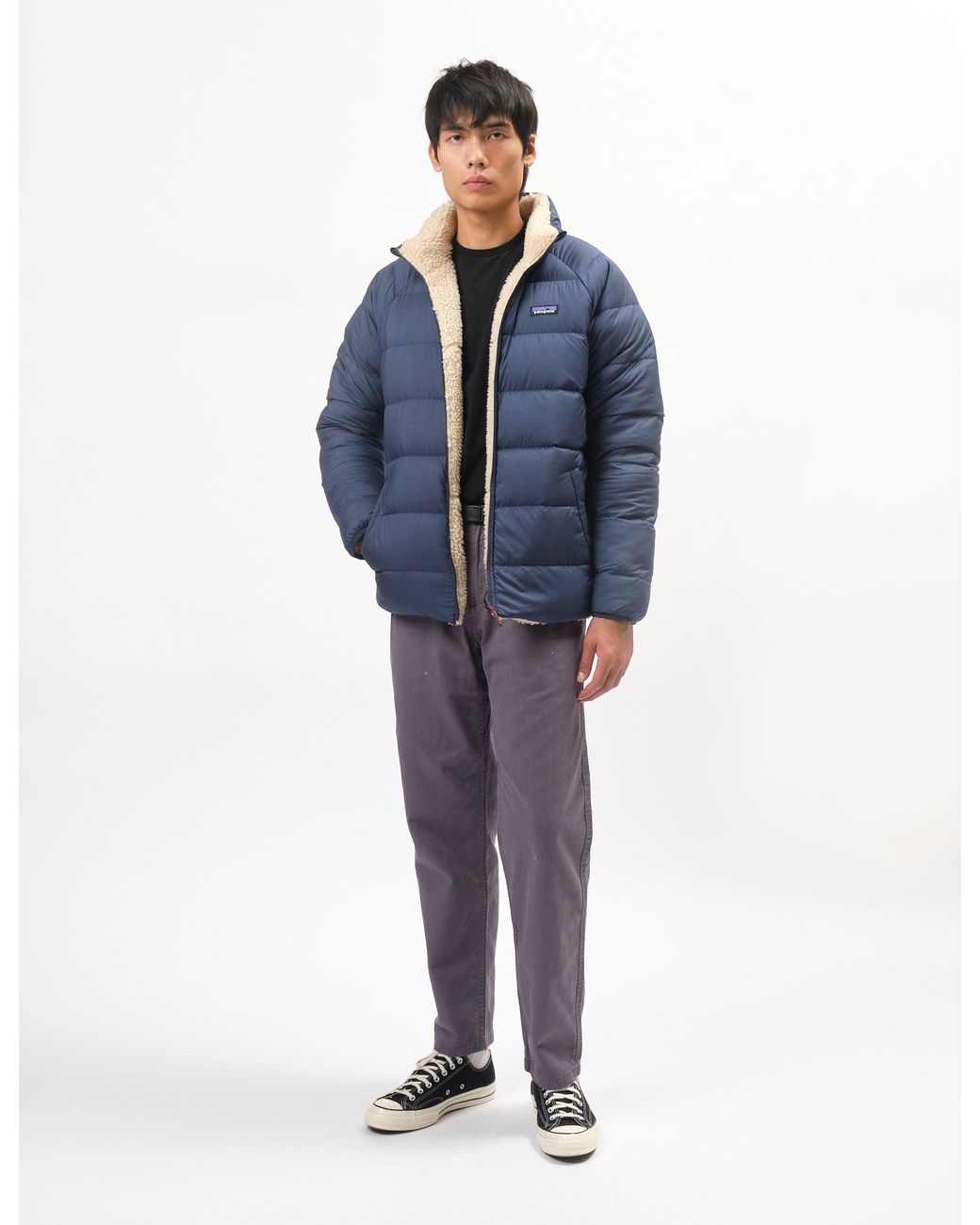 Patagonia Blue Reversible Silent Down Jacket for men