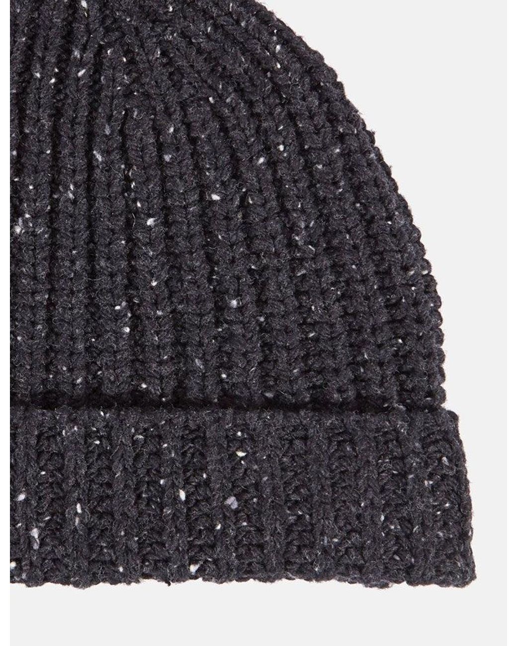 Universal Works Blue Lambswool Fleck Beanie Hat for men