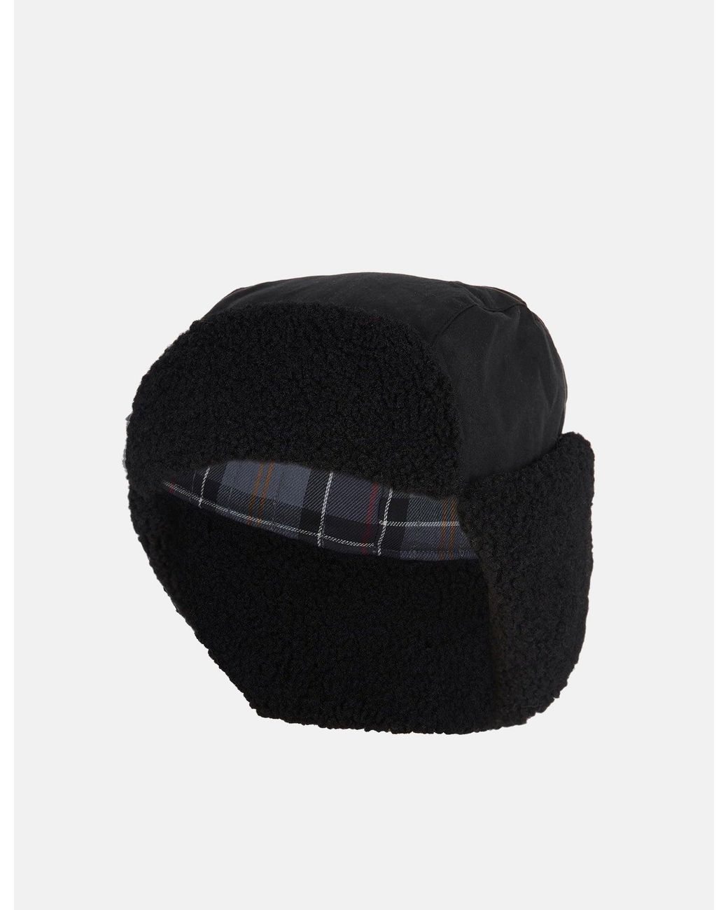 Barbour Black Morar Wax Trapper Hat for men