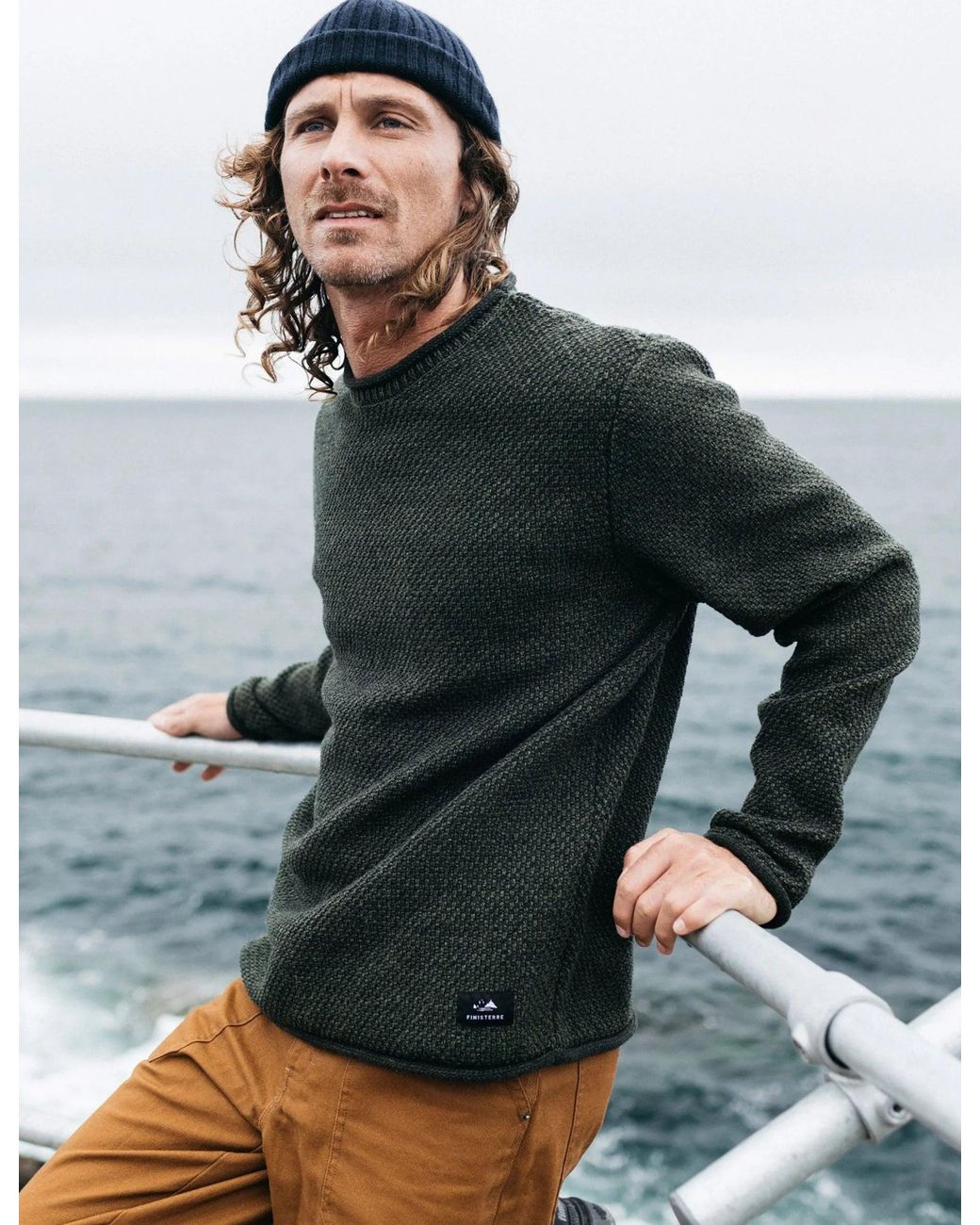 FINISTERRE Green Barents Jumper (Wool Mix) for men