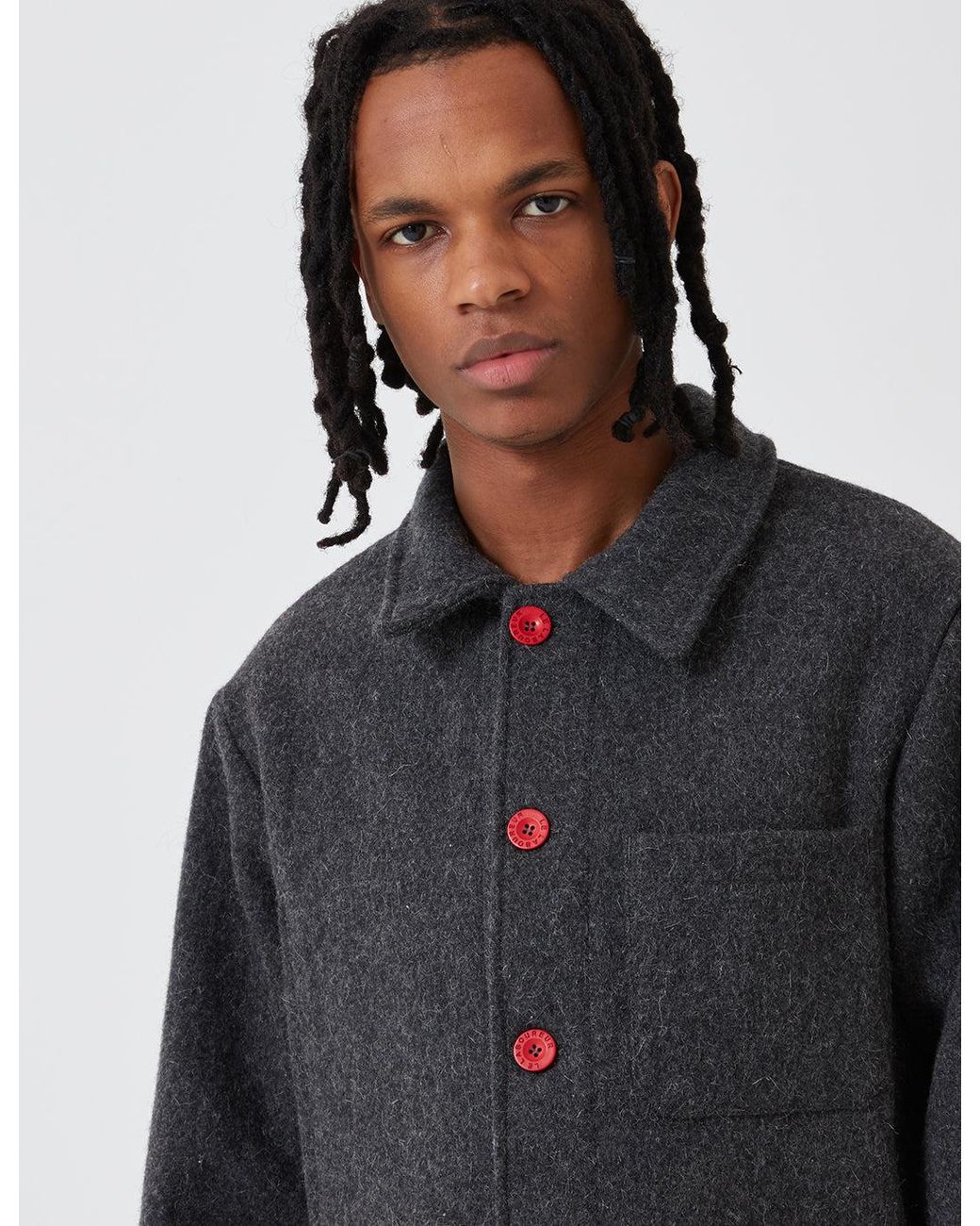 Le Laboureur Gray Wool Work Jacket for men