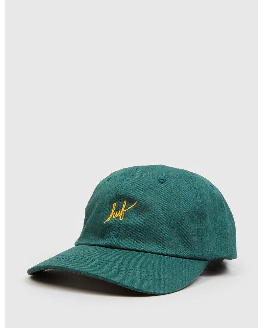 Huf Green Script Curved Peak Cap for men