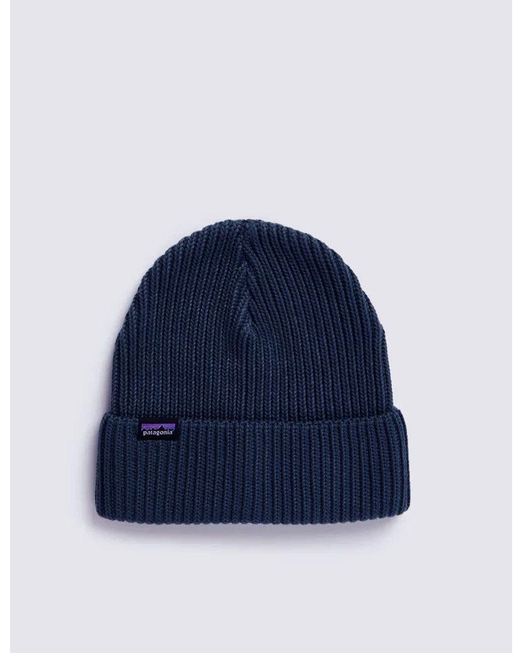 Patagonia Blue Fisherman's Rolled Beanie Hat for men