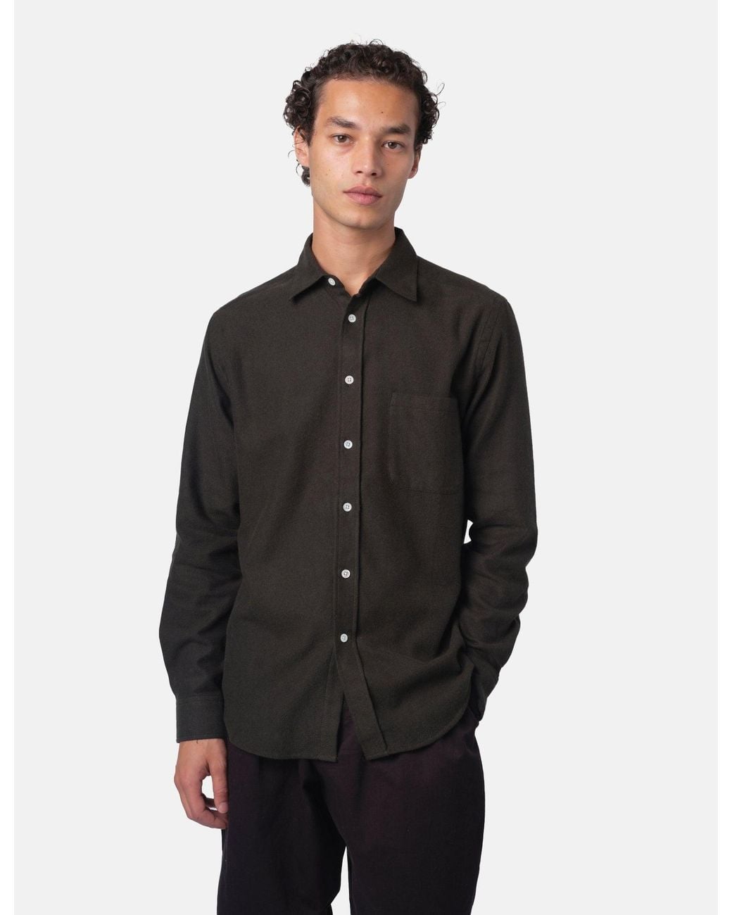 Portuguese Flannel Black Teca 2.0 Shirt for men