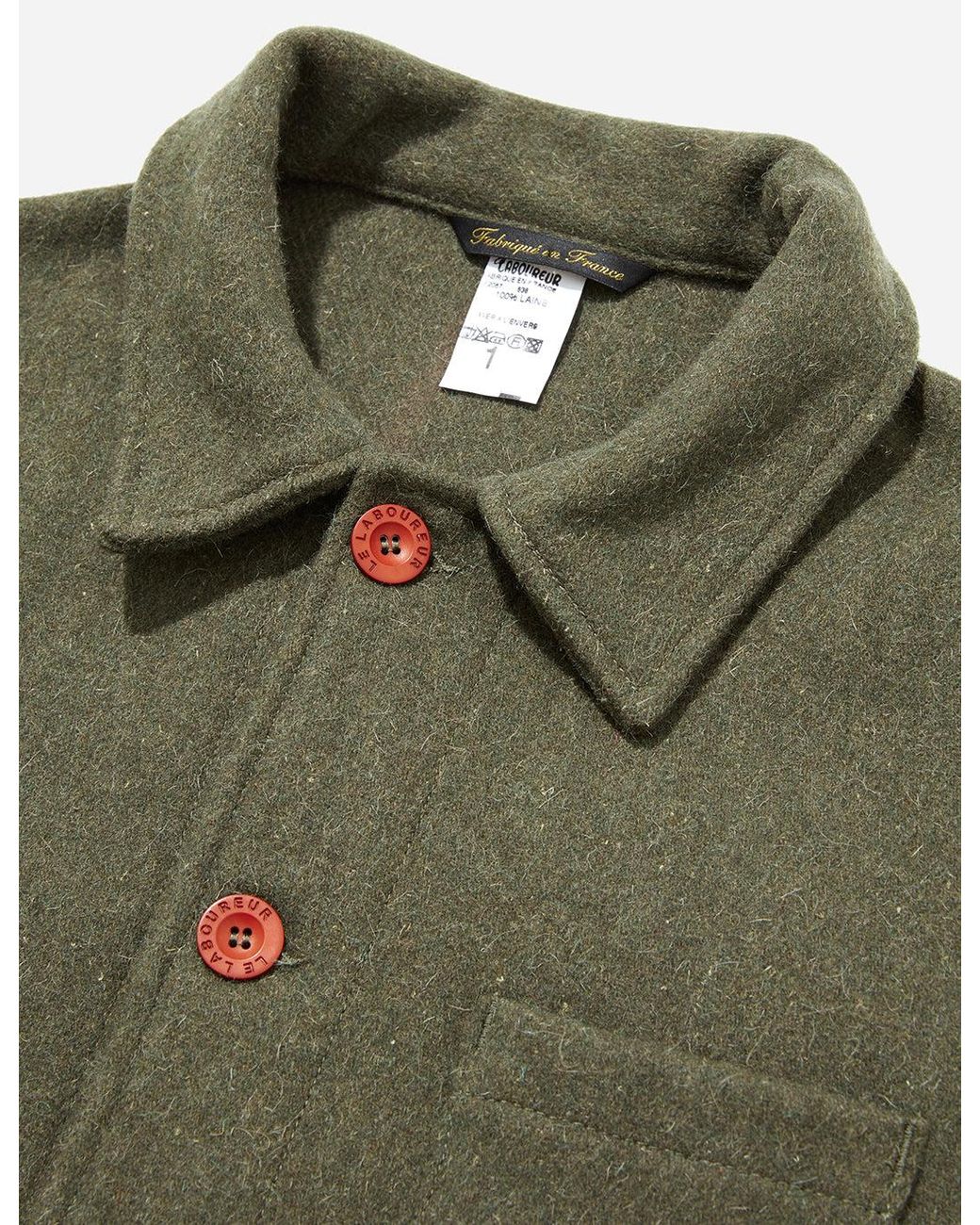 Le Laboureur Green Wool Work Jacket for men