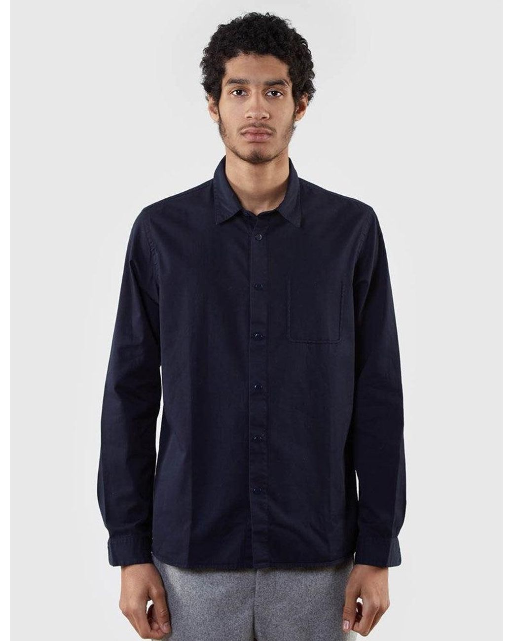Folk Blue Folk Pop Stud Shirt for men