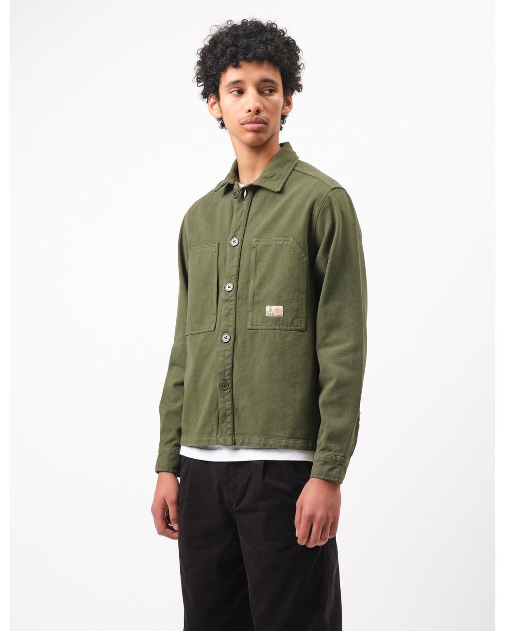 BHODE Green Map Pocket Overshirt Twill for men