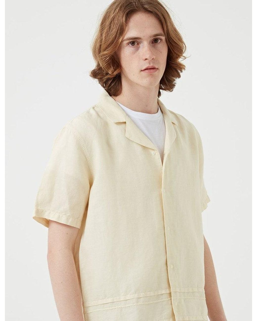 Folk White Horizon Short Sleeve Shirt for men