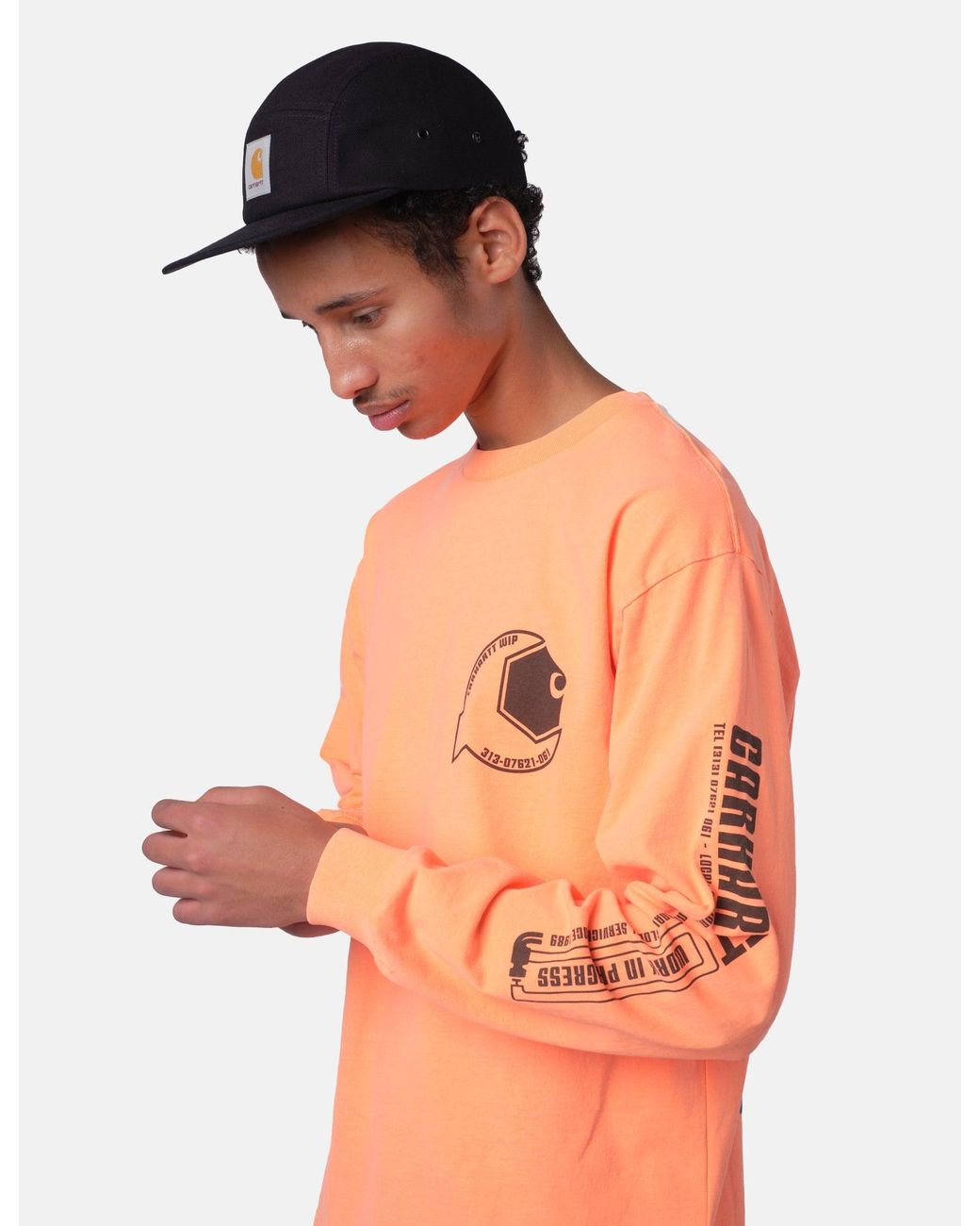 Carhartt Orange Industry T-Shirt (Garment Dyed) for men