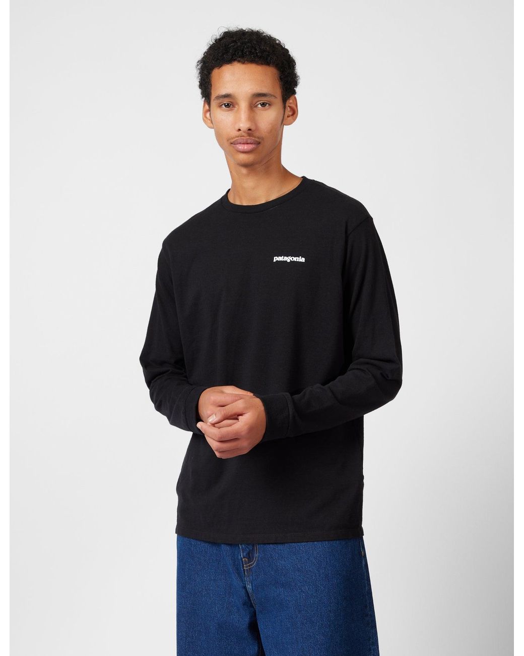 Patagonia Ms L S P 6 Logo Responsibili Tee Black for men