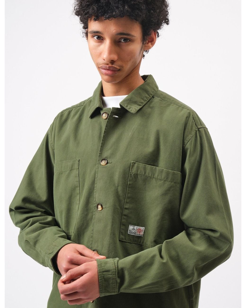 BHODE Green Hunting Overshirt Twill for men