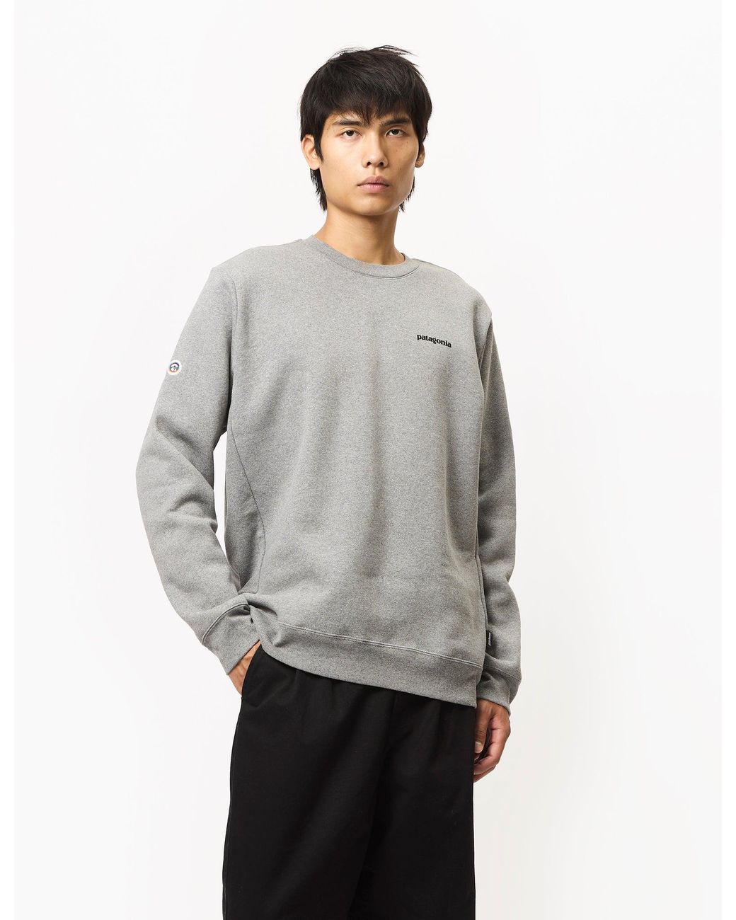 Patagonia Gray Fitz Roy Icon Uprisal Crew Sweatshirt for men