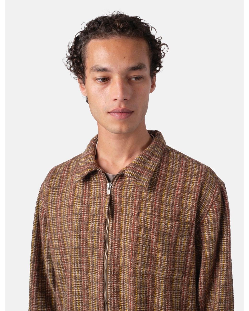BHODE Brown Zip Shirt (Slubby) for men