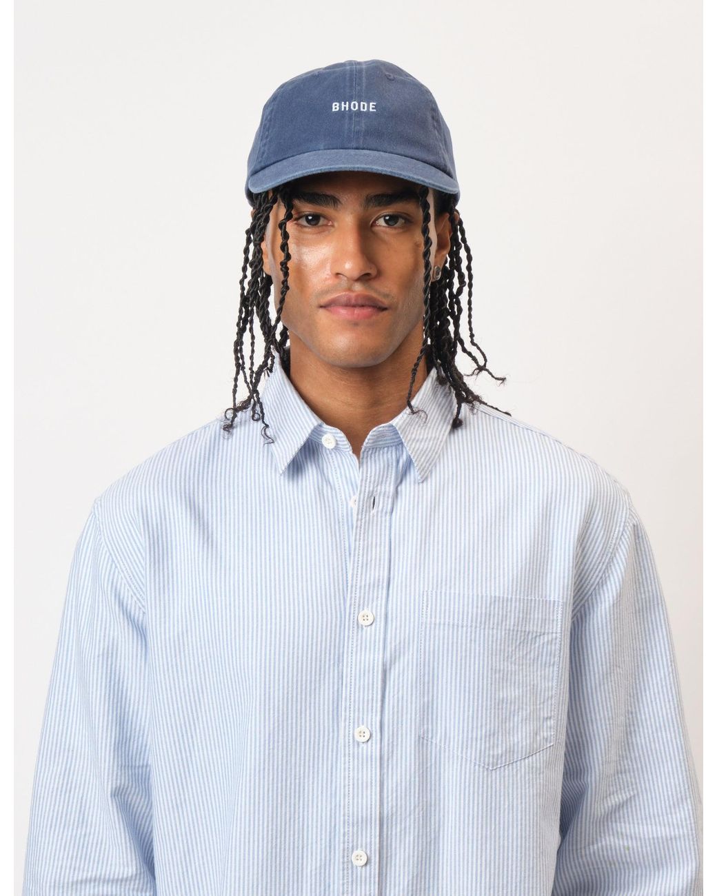 BHODE Blue Box Oxford Shirt for men