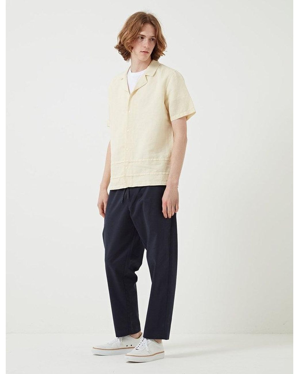 Folk White Horizon Short Sleeve Shirt for men