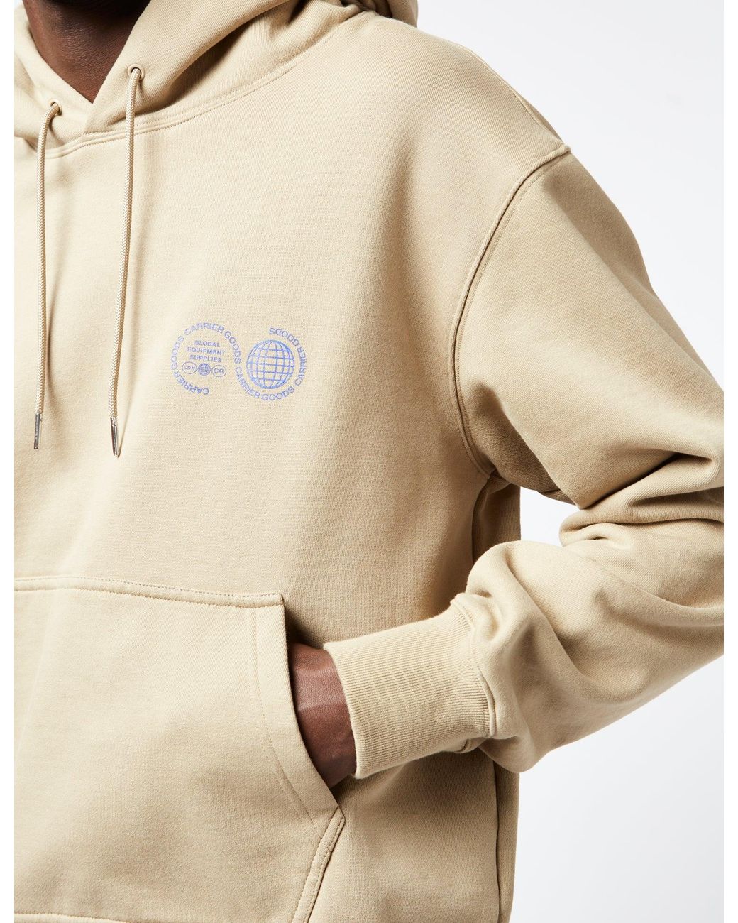 Purple Mountain Observatory Natural Core Logo Hooded Sweatshirt for men