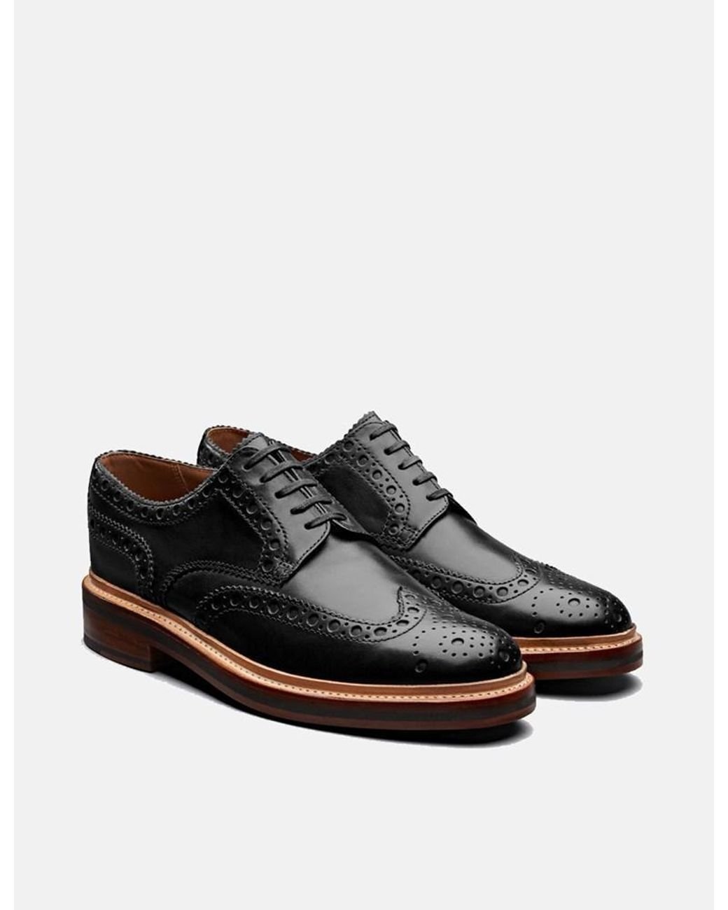 Grenson Archie Brogue Shoes (calf Leather) in Black for Men - Save 28% ...