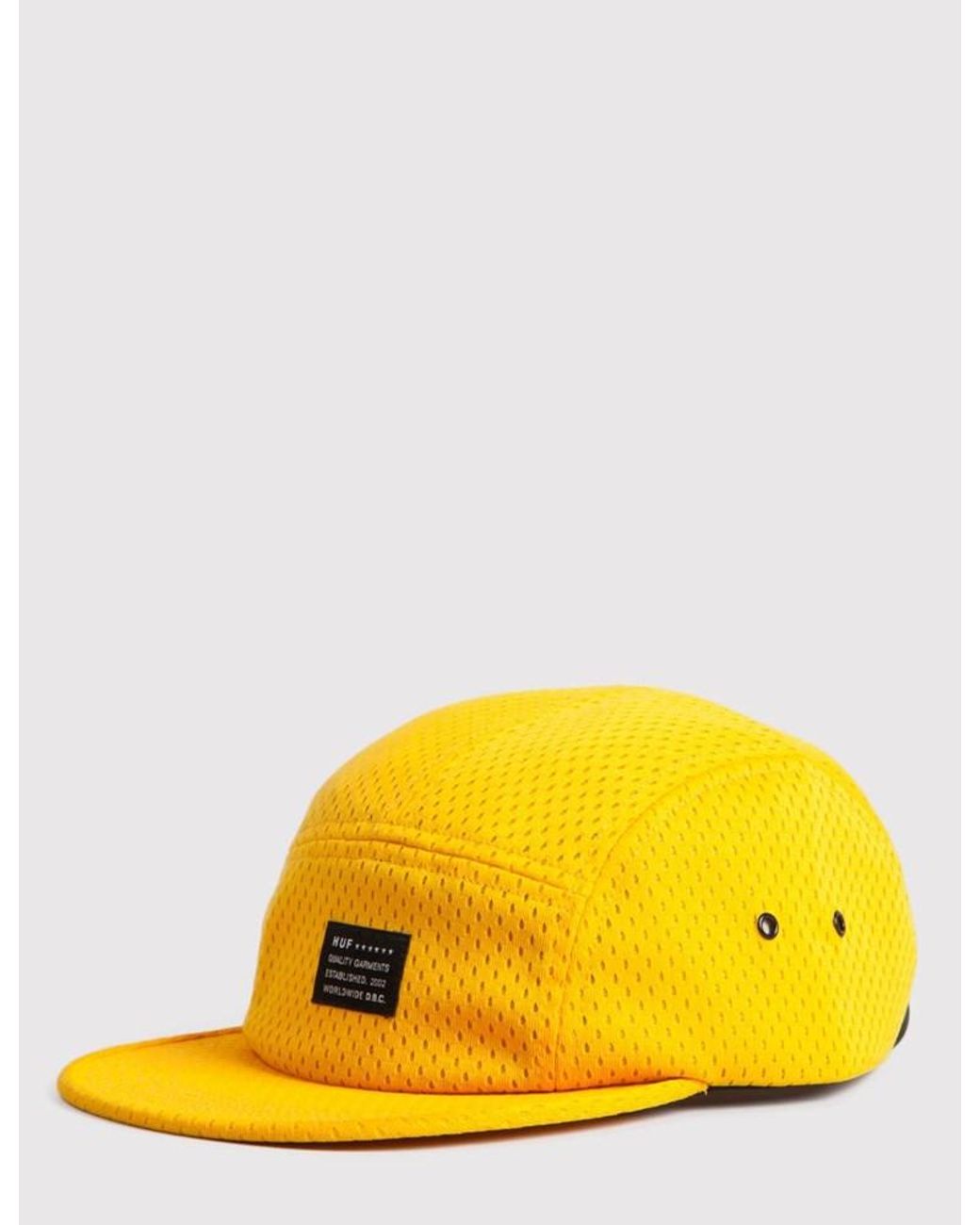 Huf Yellow Full Mesh 5 Panel Volley Cap for men