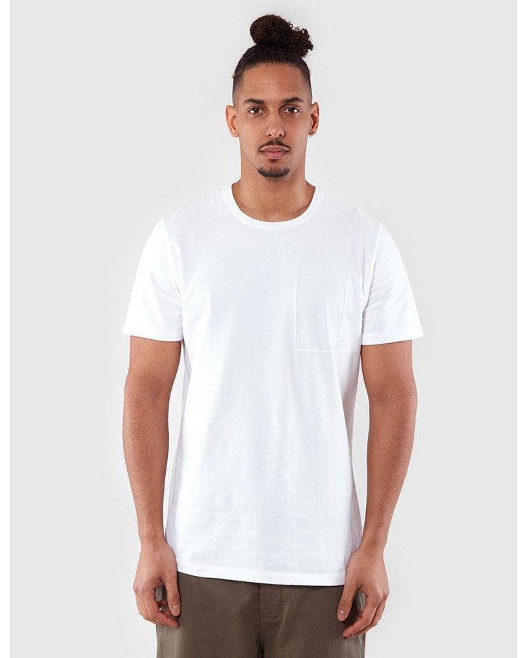 Folk White Folk Deboss Pocket T-Shirt for men
