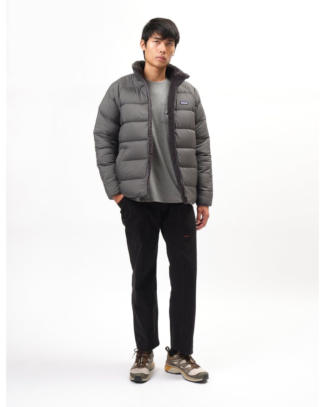 Patagonia Gray Reversible Silent Down Jacket for men