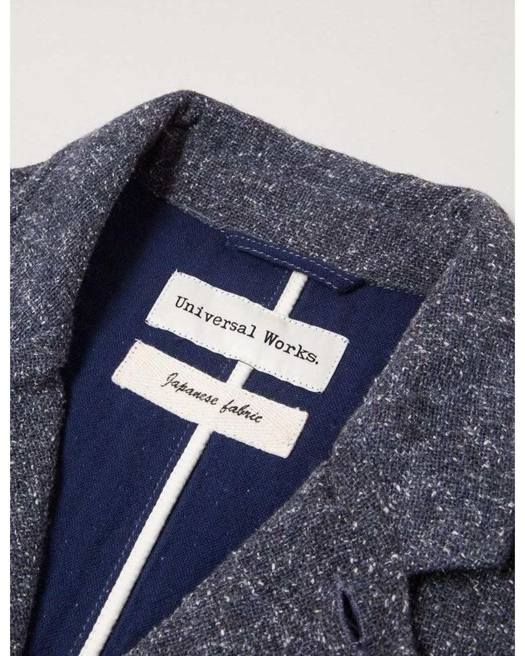 Universal Works Blue Tweed Suit Jacket for men