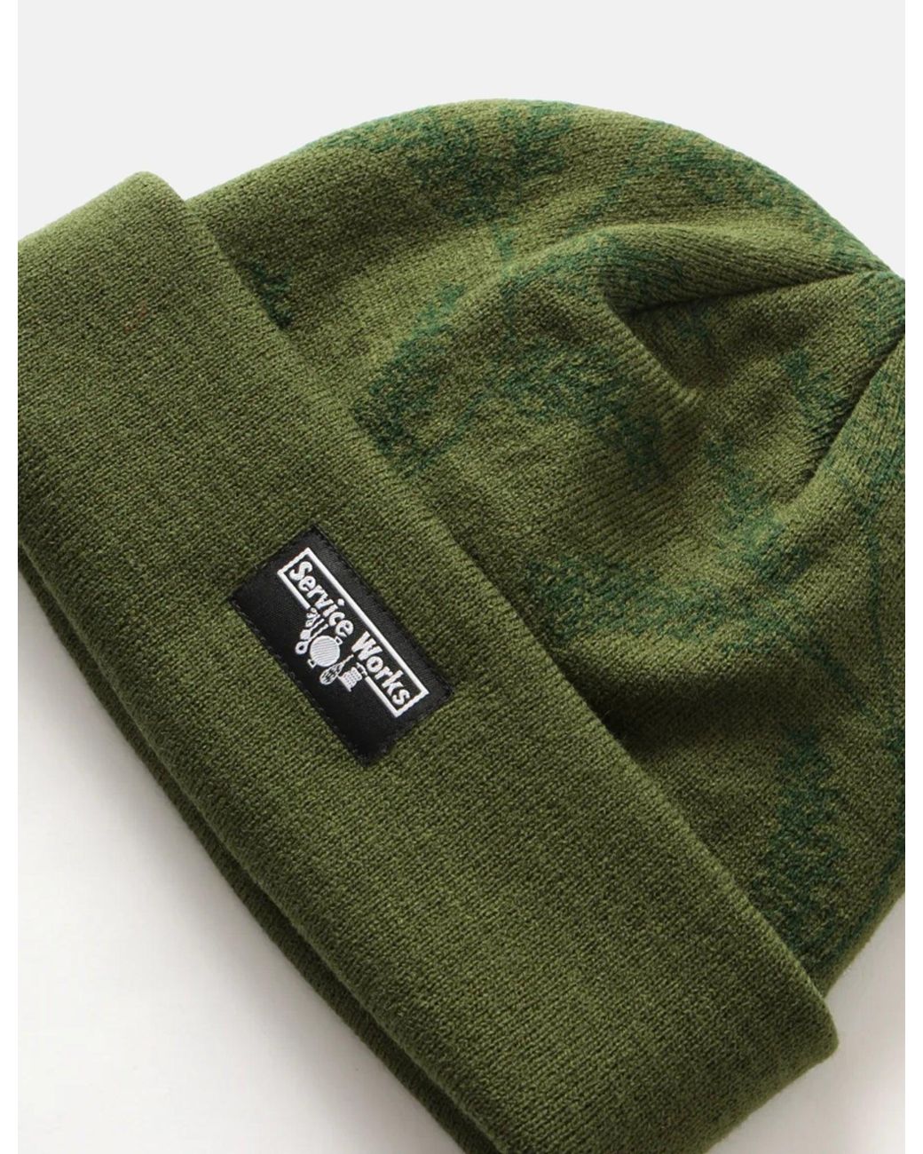 Service Works Green Branch Beanie Hat for men