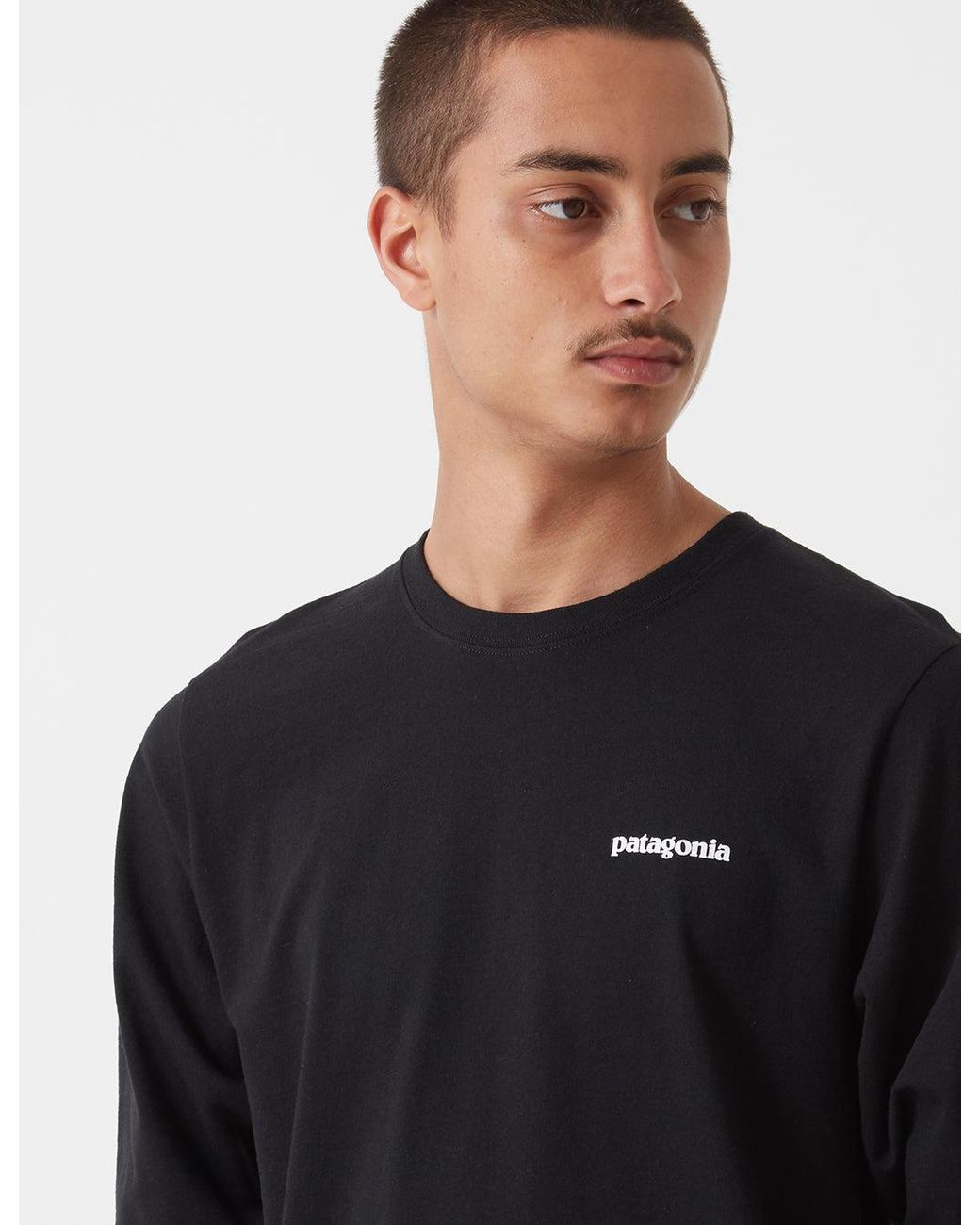 Patagonia Ms L S P 6 Logo Responsibili Tee Black for men