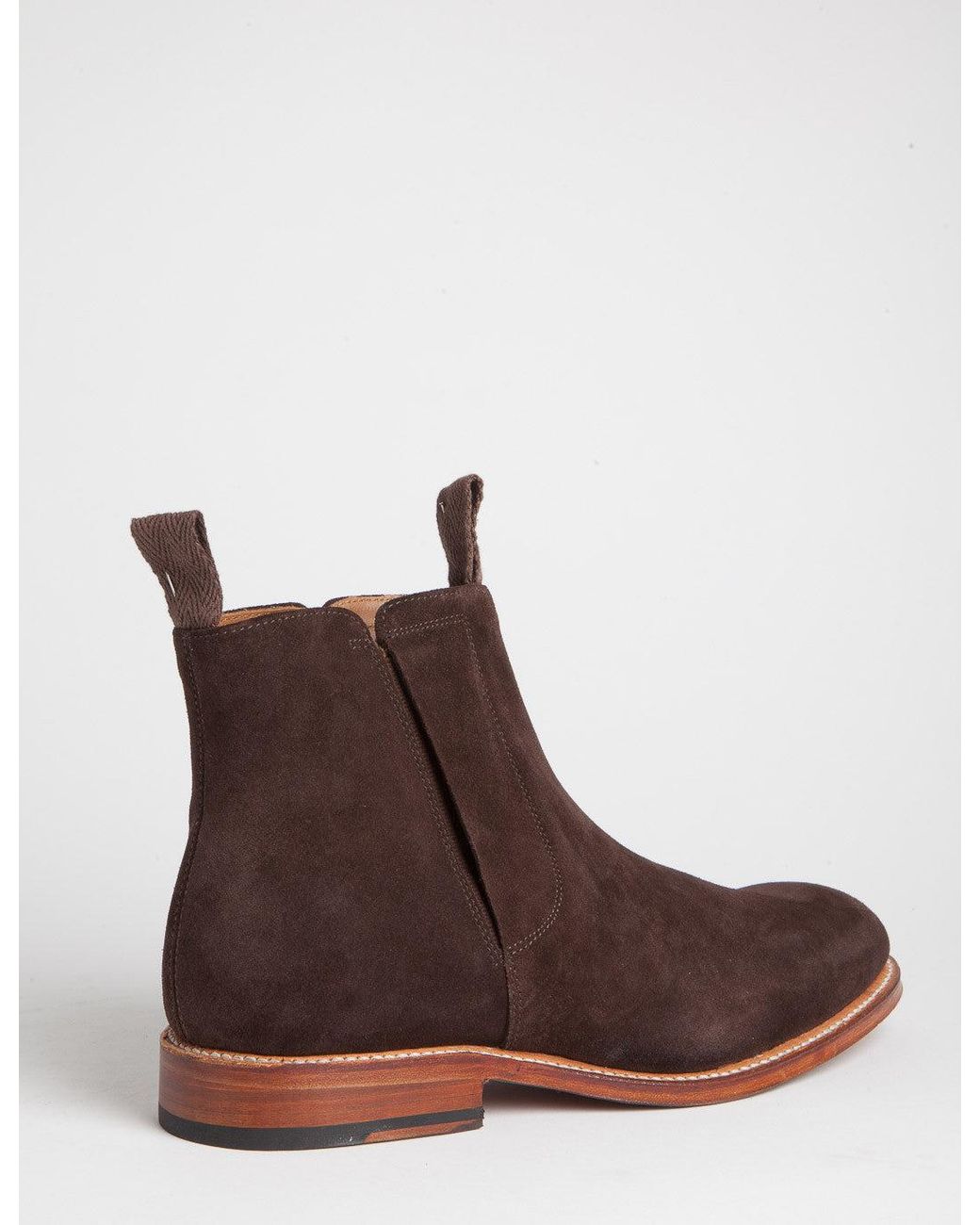 GRENSON Brown Flynn Suede Chelsea Boot for men