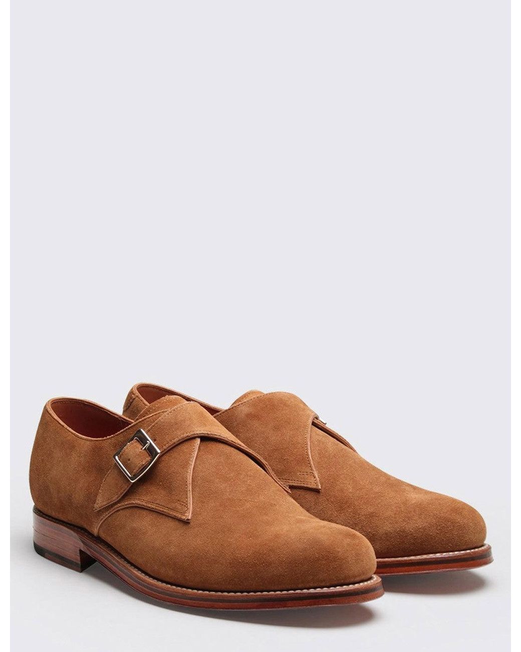 GRENSON Brown Nathan Suede Single Buckle Monk for men
