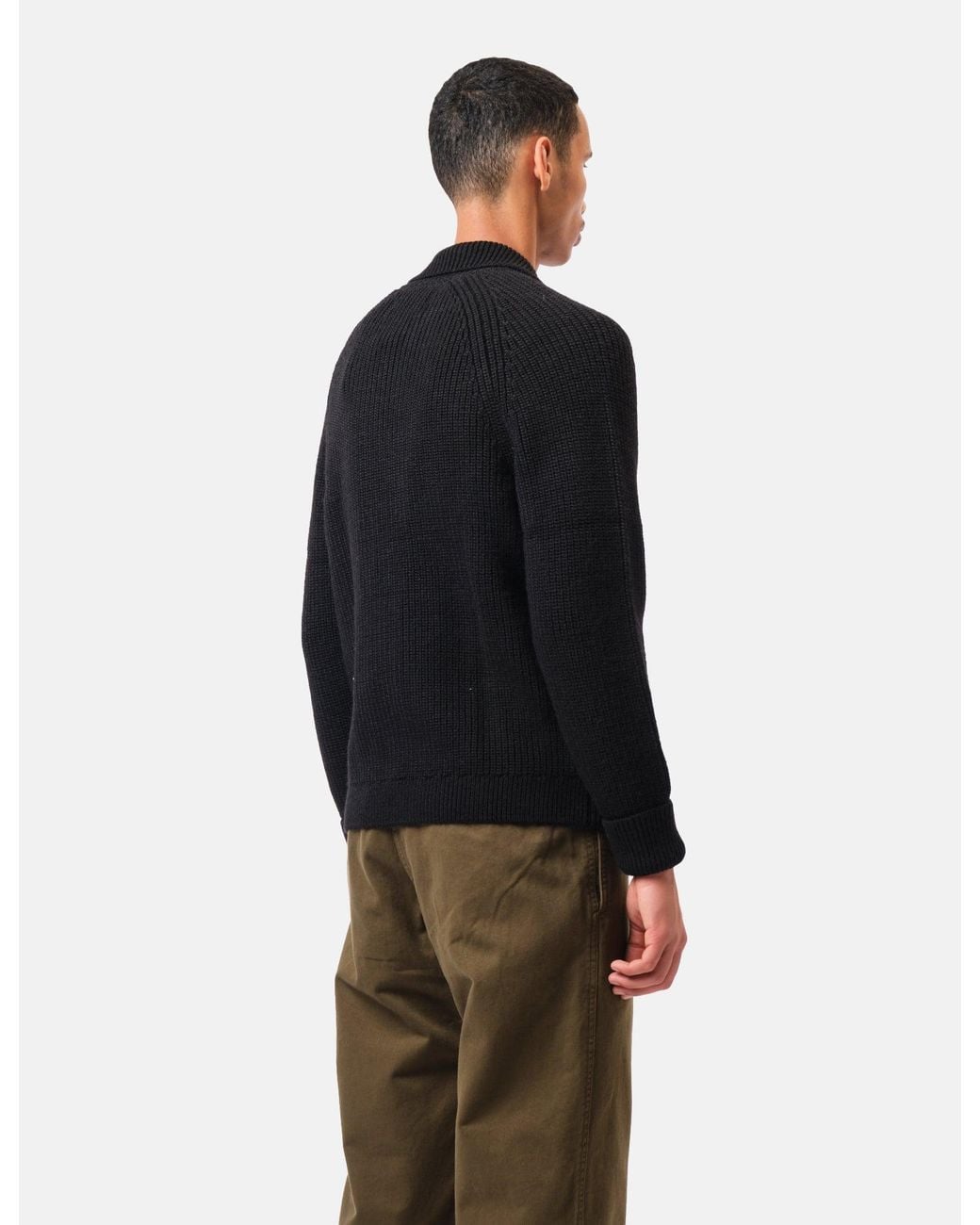 Barbour Black Garthman Knitted Zip Through Sweater for men
