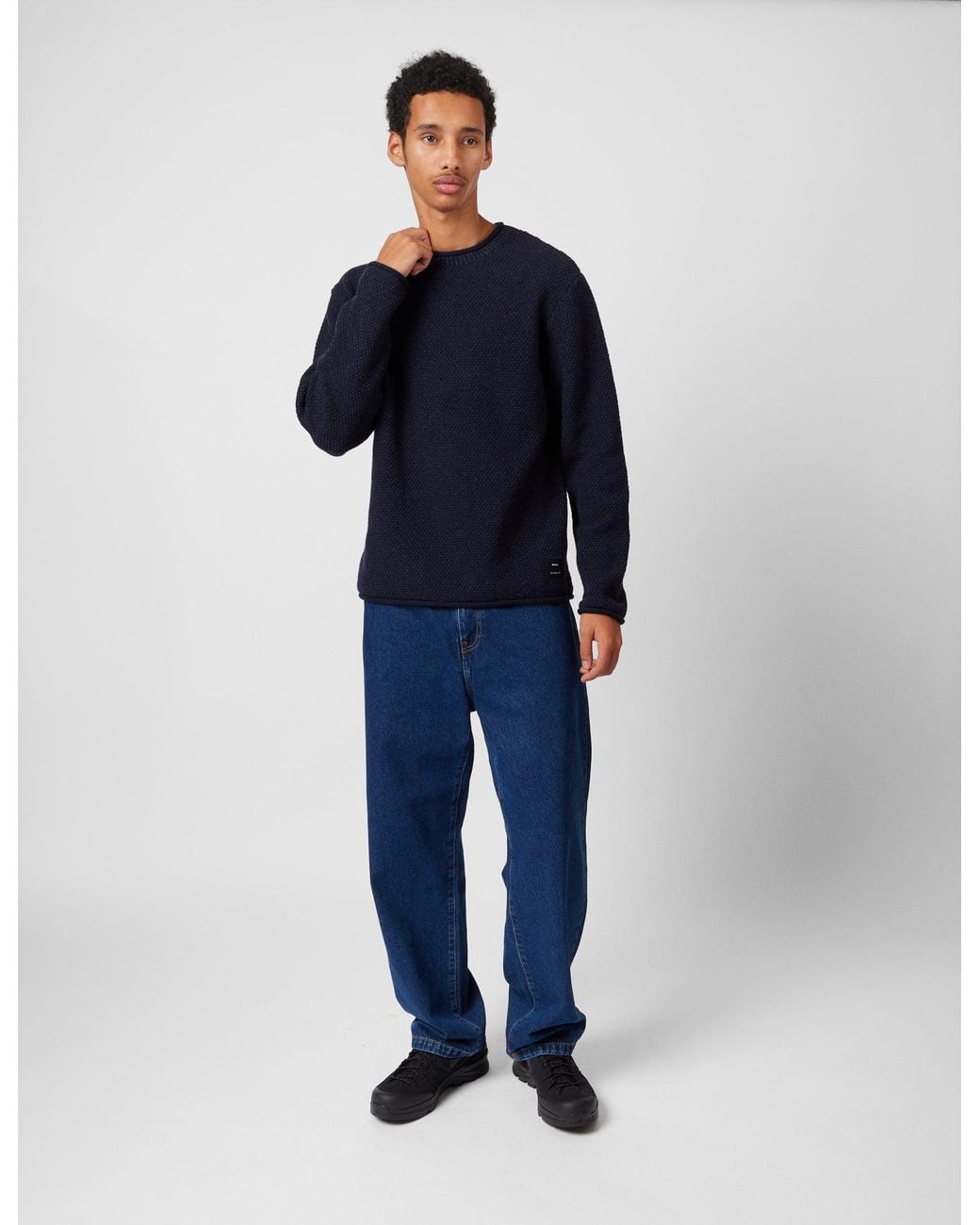 FINISTERRE Blue Barents Jumper (Wool Mix) for men