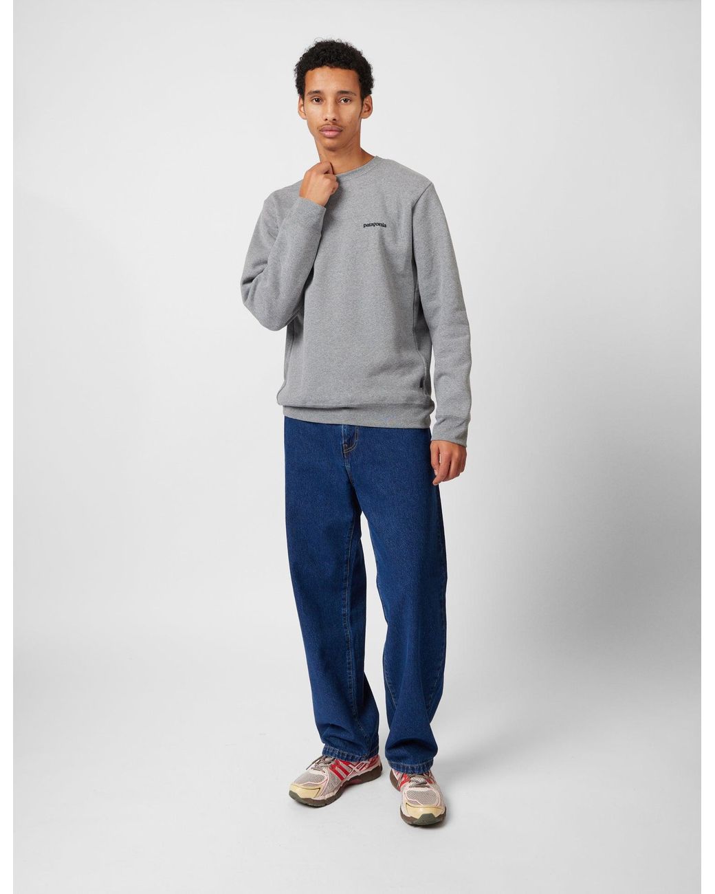 Patagonia Gray Fitz Roy Icon Uprisal Crew Sweatshirt for men