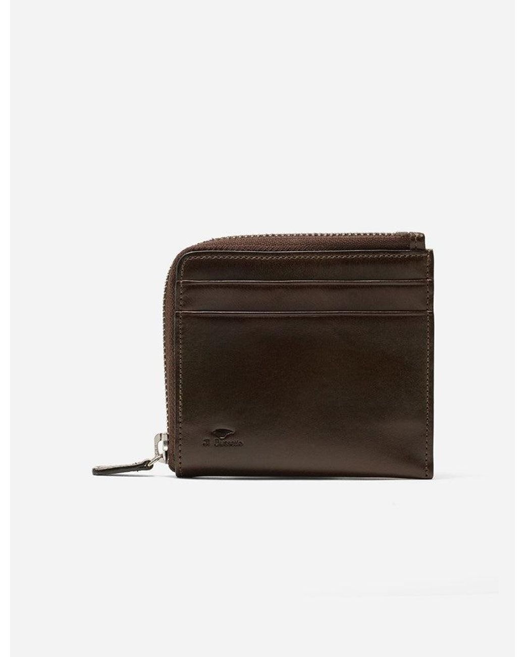 Il Bussetto Brown Small Zip Wallet (Leather) for men
