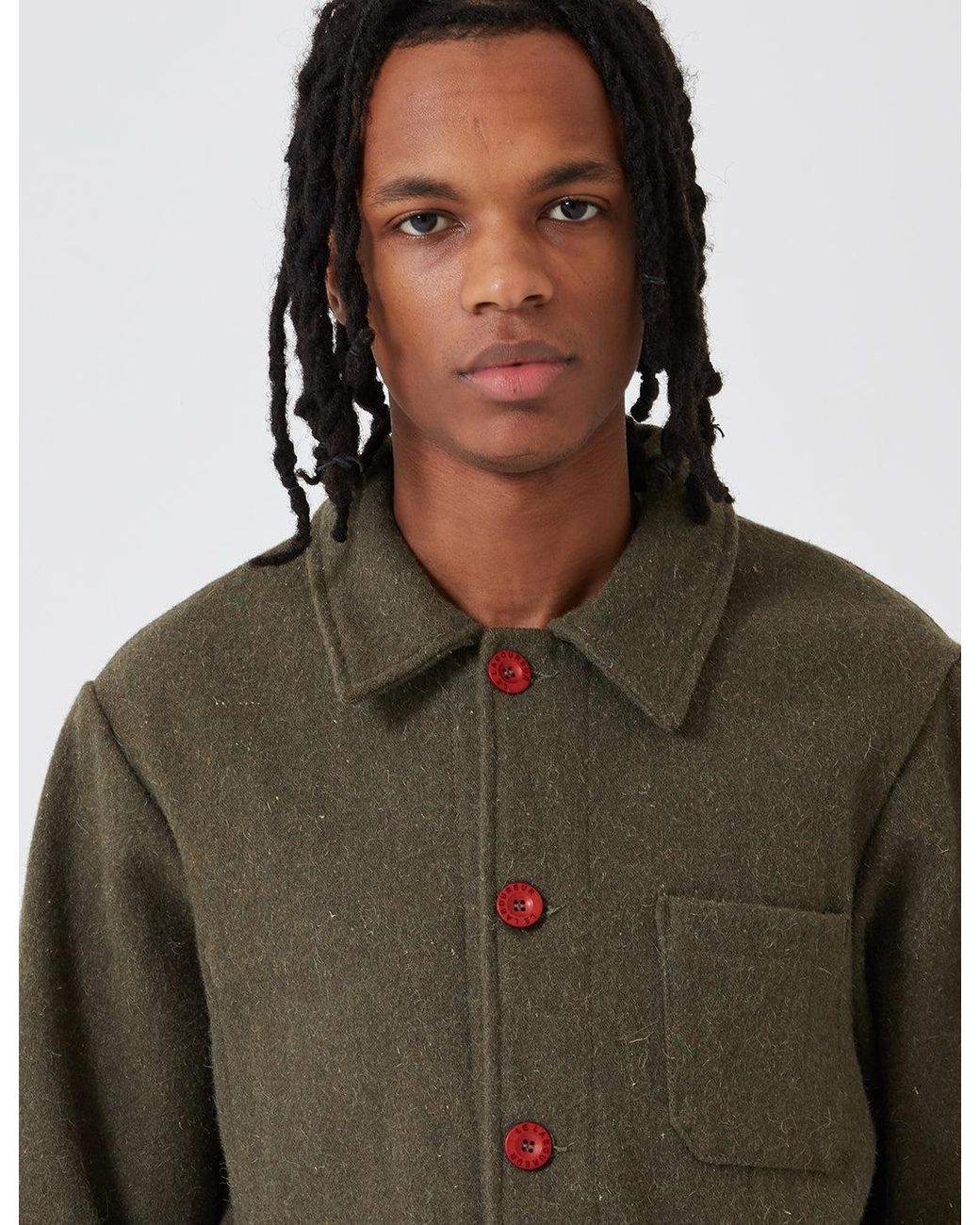 Le Laboureur Green Wool Work Jacket for men