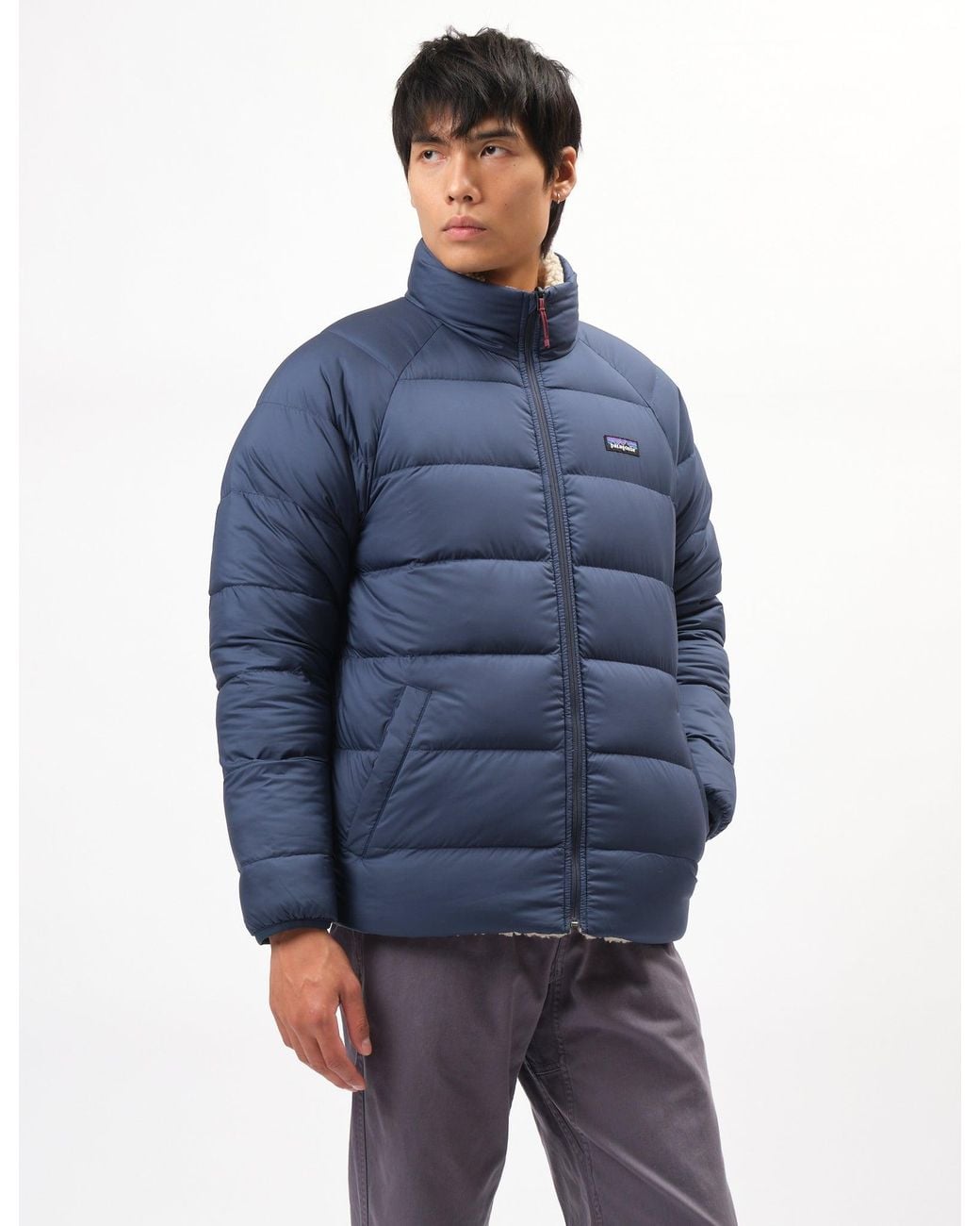 Patagonia Blue Reversible Silent Down Jacket for men