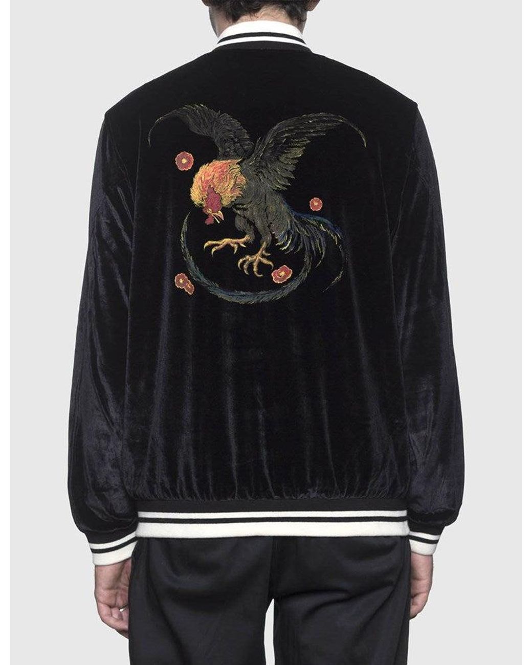 Huf Black Wild Cock Bomber Jacket for men