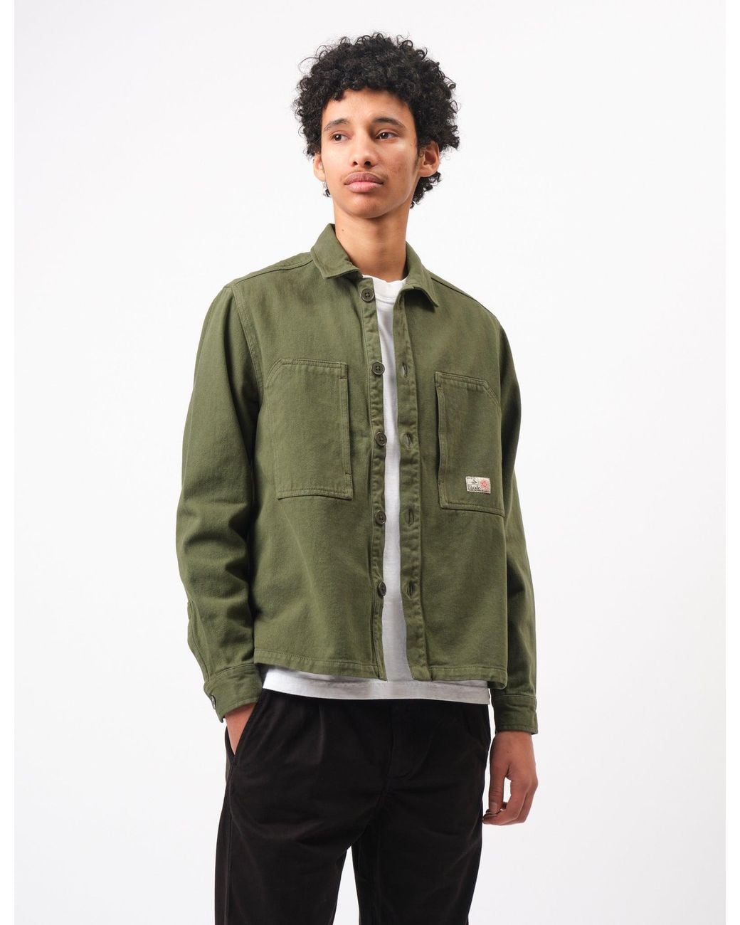 BHODE Green Map Pocket Overshirt Twill for men