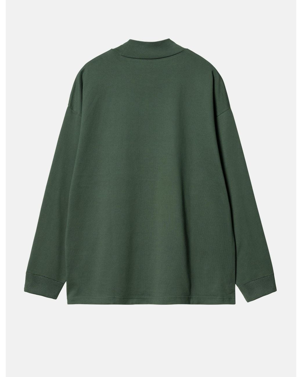 Carhartt Green Script Mockneck T-Shirt (Loose) for men