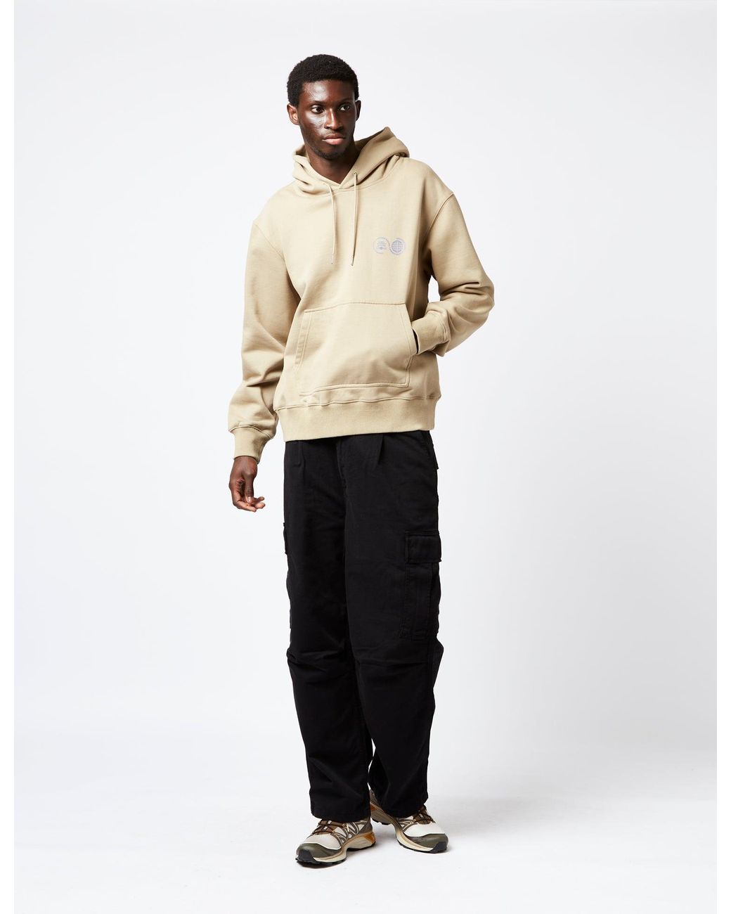 Purple Mountain Observatory Natural Core Logo Hooded Sweatshirt for men