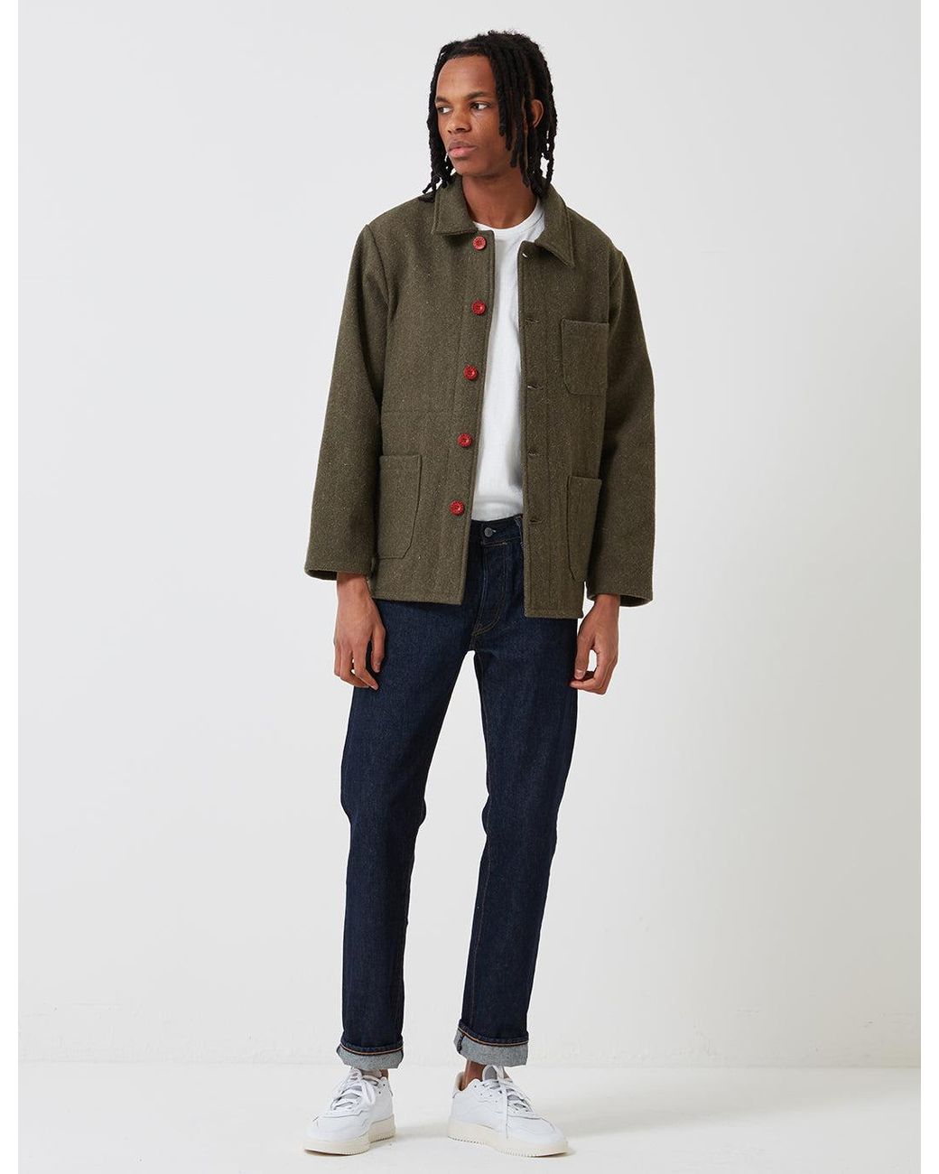 Le Laboureur Green Wool Work Jacket for men