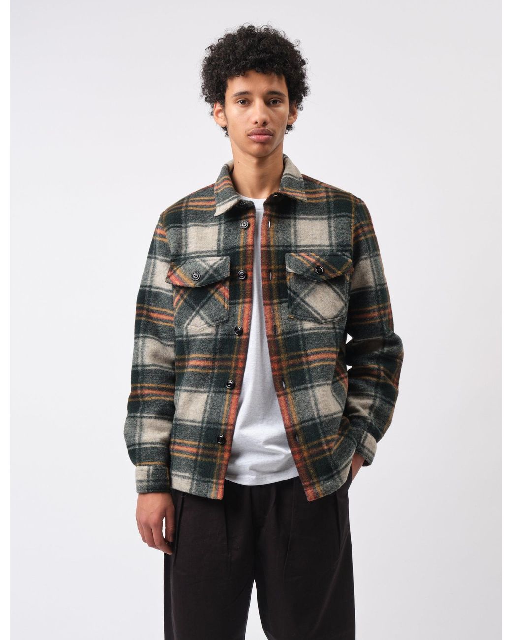 Portuguese Flannel Gray Gauli Overshirt for men