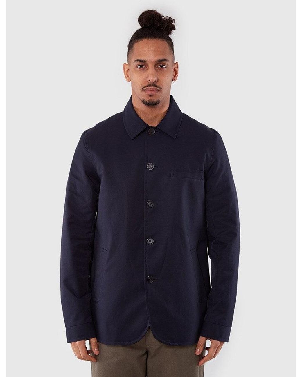 Universal Works Blue Watchman Wool Jacket for men
