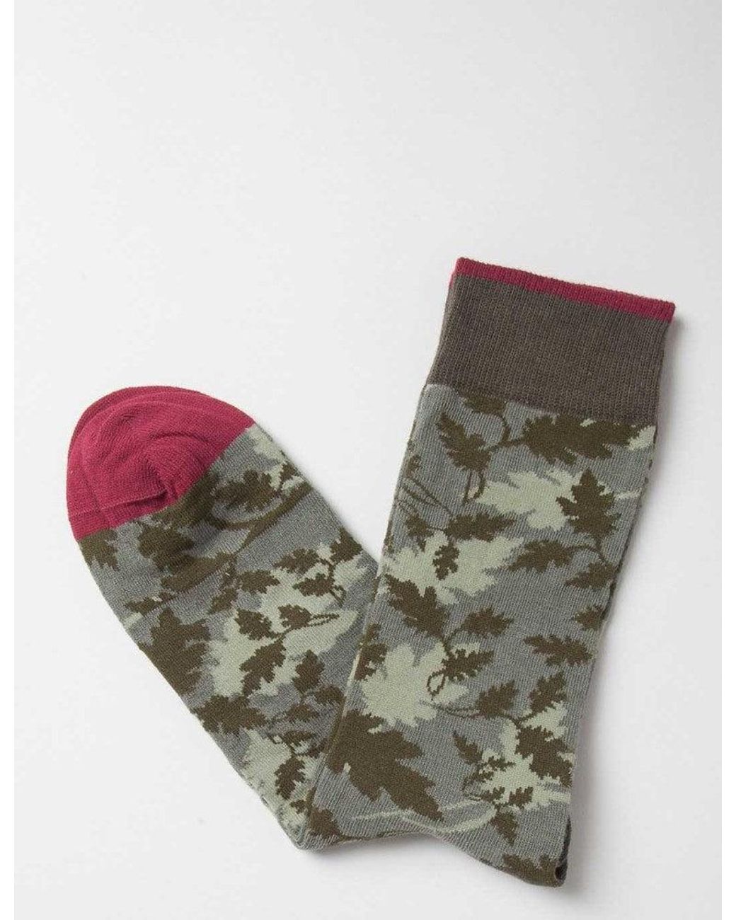 Democratique Socks Multicolor Leaves Camo Socks for men