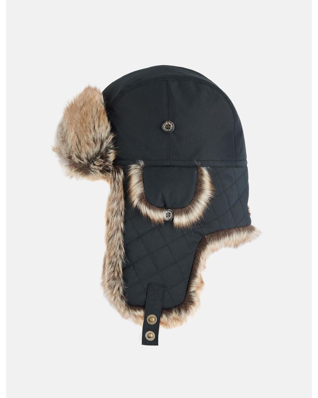 Barbour Black Cleadon Trapper Hat for men