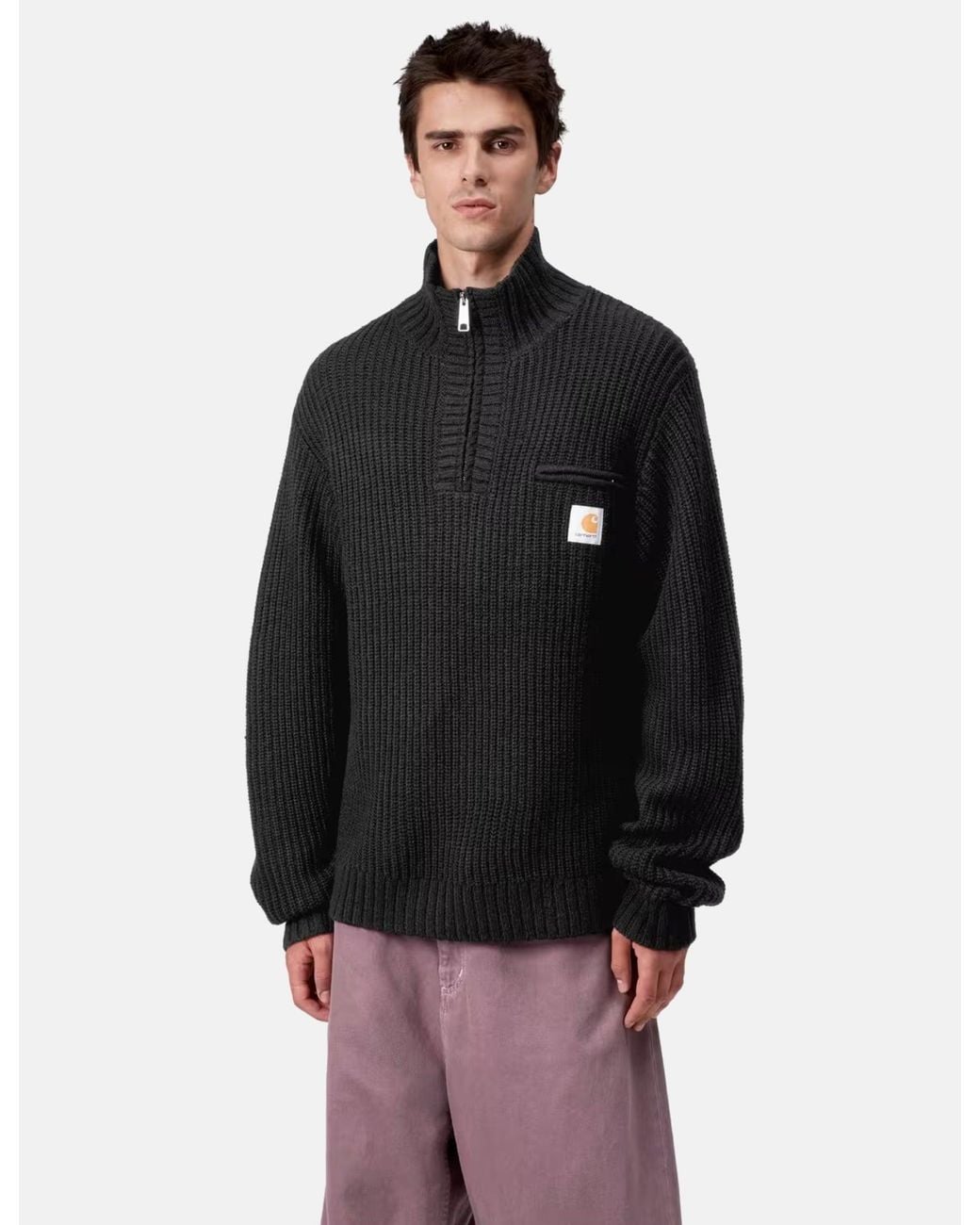 Carhartt Black Detroit Half Zip Sweater for men